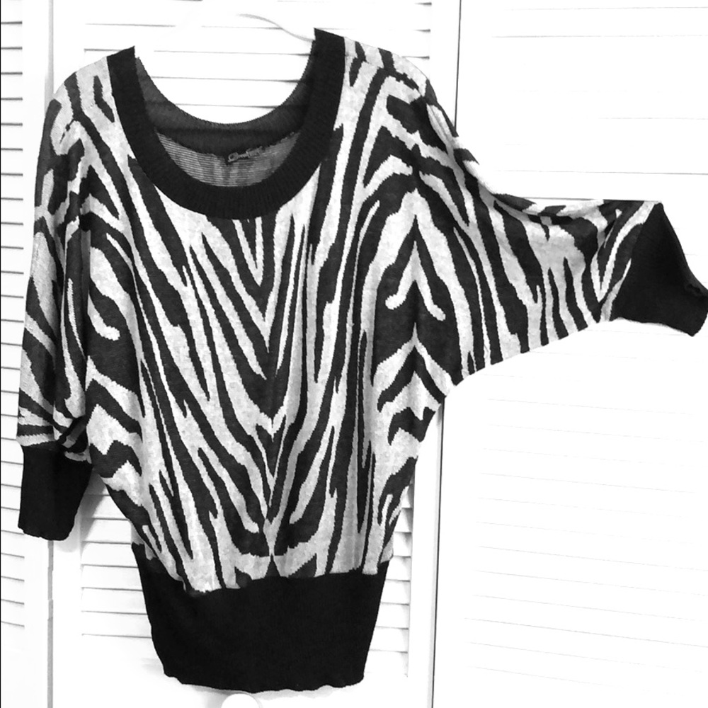 Black and white light sweater